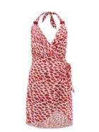 Matchesfashion.com Adriana Degreas - Bacio Kisses Print Voile Mini Dress - Womens - Red White