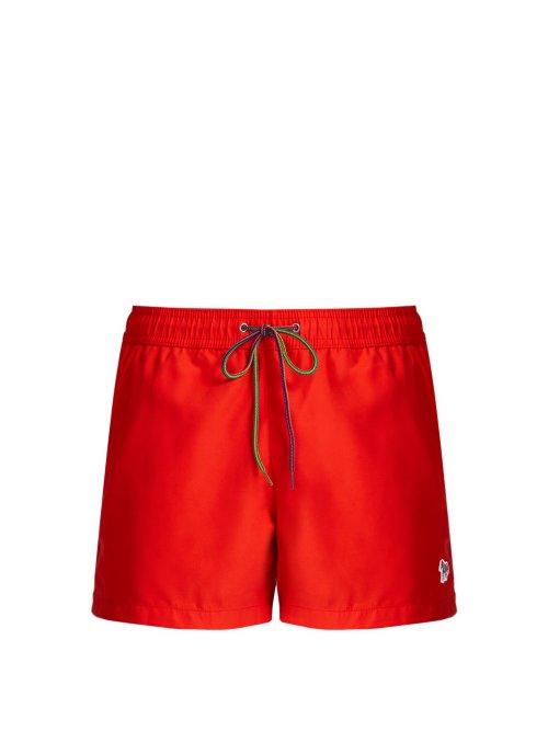 Matchesfashion.com Paul Smith - Zebra Appliqu Swim Shorts - Mens - Red