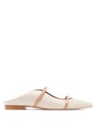 Matchesfashion.com Malone Souliers - Maureen Leather Backless Loafers - Womens - Cream