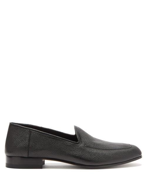Matchesfashion.com The Row - Collapsible-heel Grained-leather Loafers - Mens - Black