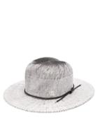Matchesfashion.com Maison Michel - Yoshiko Leather-trimmed Straw Hat - Womens - White Black