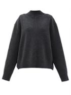 Ladies Rtw Raey - Responsible-wool Displaced-sleeve V-neck Sweater - Womens - Black