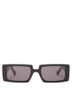 Matchesfashion.com Loewe - Embossed Anagram Rectangle Acetate Sunglasses - Womens - Black