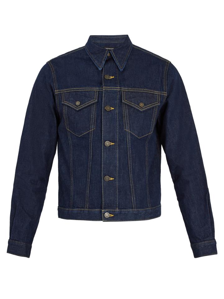 Calvin Klein 205w39nyc Contrast-stitch Point-collar Denim Jacket