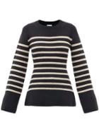 Matchesfashion.com Khaite - Lou Striped Cashmere Sweater - Womens - Black Beige