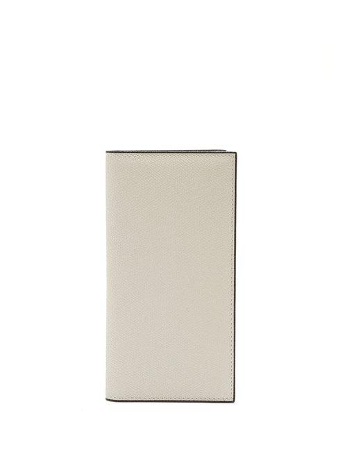 Matchesfashion.com Valextra - Vertical Grained Leather Wallet - Mens - White