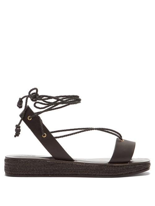Matchesfashion.com Lvaro - X Thierry Colson Tolga Leather Flatform Sandals - Womens - Black