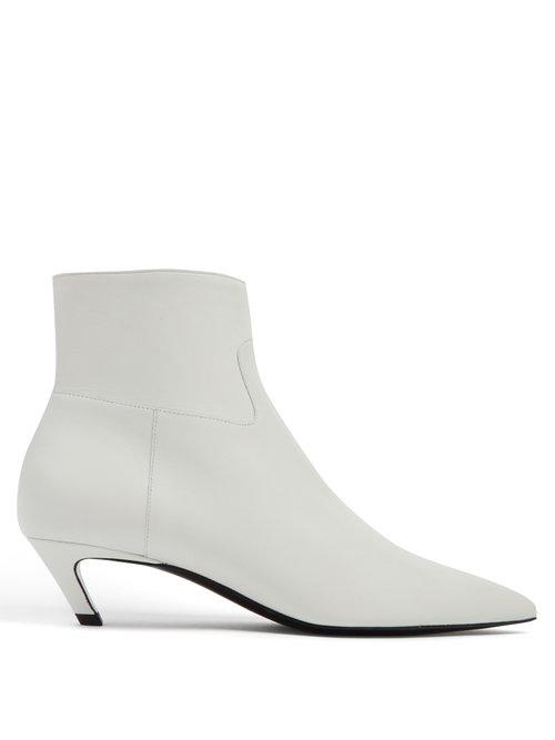 Matchesfashion.com Balenciaga - Slash Leather Bootie - Womens - White