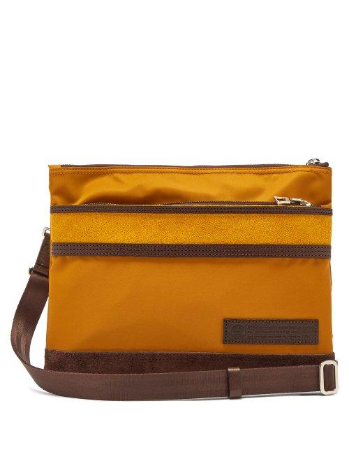 Matchesfashion.com Master-piece - Density Suede Panelled Cross Body Bag - Mens - Yellow