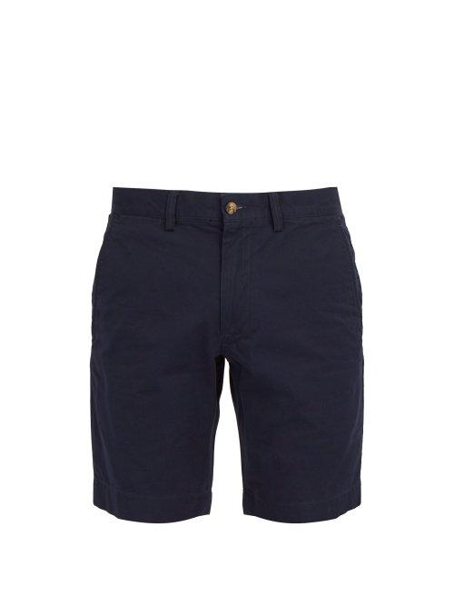 Matchesfashion.com Polo Ralph Lauren - Straight Leg Cotton Blend Chino Shorts - Mens - Navy