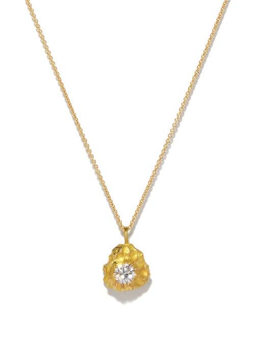 Elhanati - Sun Diamond & 18kt Gold Necklace - Womens - Yellow Gold