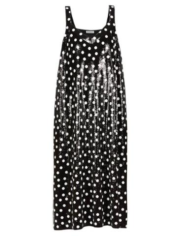 Balenciaga - Oversized Sequinned Polka-dot Dress - Womens - Black