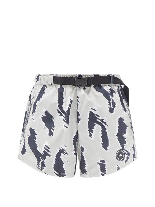 Adidas By Stella Mccartney - Printed Recycled-shell Running Shorts - Womens - Black Print