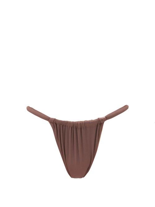 Matchesfashion.com Isa Boulder - Joni Ruched High-cut Bikini Briefs - Womens - Purple