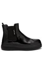 Prada Chunky Sole Leather Ankle Boots