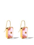 Matchesfashion.com Lizzie Fortunato - Tile Quartz, Citrine & Gold-plated Earrings - Womens - Pink