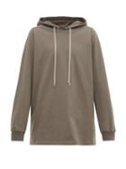 Matchesfashion.com Rick Owens - Longline Hooded Cotton Jersey Sweatshirt - Mens - Grey