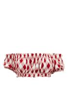 Matchesfashion.com Norma Kamali - Jose Off-the-shoulder Ruched Gingham Bikini Top - Womens - Red White