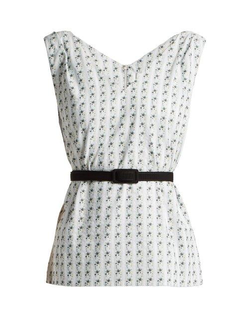 Matchesfashion.com Erdem - Carys Floral Jacquard Top - Womens - White Print