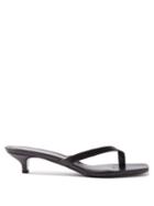 Toteme - Square-toe Leather Mules - Womens - Black