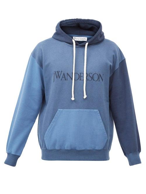 Matchesfashion.com Jw Anderson - Logo-embroidered Contrasting Hooded Sweatshirt - Mens - Navy