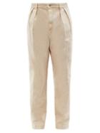 Isabel Marant - Nick Pleated Cotton-twill Relaxed-leg Trousers - Mens - Beige