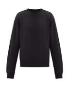 Matchesfashion.com Maison Margiela - Leather-panel Organic-cotton Sweatshirt - Mens - Black