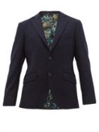 Matchesfashion.com Etro - Floral Jacquard Wool Blend Blazer - Mens - Black