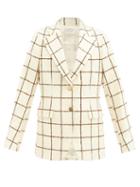 Matchesfashion.com Wales Bonner - Judah Windowpane-check Wool-blend Jacket - Womens - Ivory