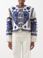 Sea - Holly Embroidered Cotton-blend Jacket - Womens - Cream