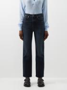Khaite - Abigail Cropped Straight-leg Jeans - Womens - Black Grey