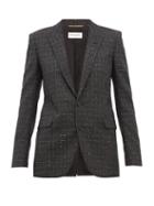Matchesfashion.com Saint Laurent - Checked Wool Blend Blazer - Womens - Grey