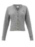 Matchesfashion.com Maison Margiela - Distressed V-neck Wool Cardigan - Womens - Grey