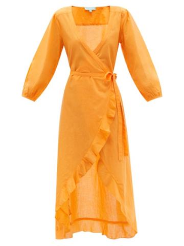Melissa Odabash - Linsay Wrap-front Cotton-voile Dress - Womens - Orange