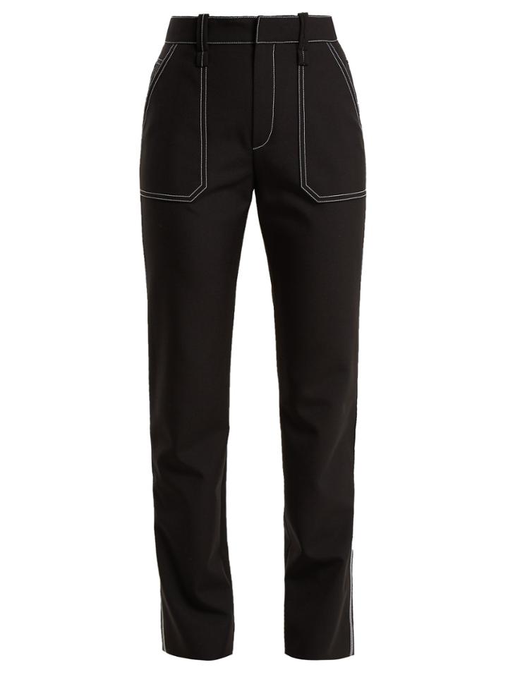 Chloé High-rise Contrasting Stitch-detailed Trousers
