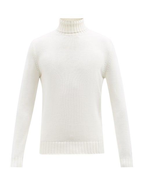 Thom Sweeney - Roll-neck Merino Sweater - Mens - Cream