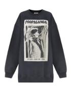 Matchesfashion.com Acne Studios - Fina Propaganda Magazine-print Cotton Sweatshirt - Womens - Black