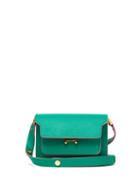 Matchesfashion.com Marni - Trunk Mini Saffiano Leather Cross Body Bag - Womens - Green