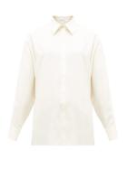Matchesfashion.com Raey - Oversized Silk-crepe Satin-back Shirt - Womens - Ivory