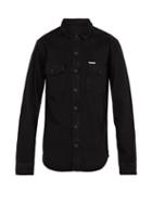 Matchesfashion.com Off-white - Logo Plaque Denim Shirt - Mens - Black