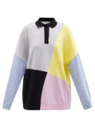 Loewe - Colour-block Wool-blend Polo Sweater - Womens - Multi