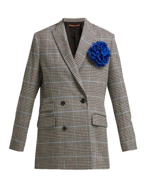 Matchesfashion.com Summa - Prince Of Wales Check Wool Blend Blazer - Womens - Black White