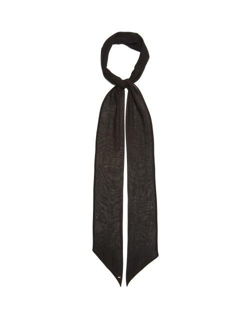 Matchesfashion.com Saint Laurent - Silk Georgette Scarf - Womens - Black