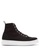 Matchesfashion.com Junya Watanabe - Almond Toe Canvas High Top Trainers - Womens - Black