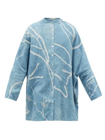 11.11 / Eleven Eleven - Bandhani-dye Organic-cotton Shirt - Mens - Indigo