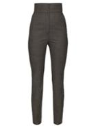 Matchesfashion.com Dolce & Gabbana - High Rise Tweed Trousers - Womens - Grey