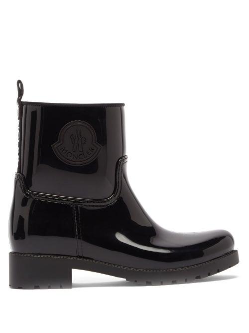 Matchesfashion.com Moncler - Ginette Logo-plaque Rubber Boots - Womens - Black