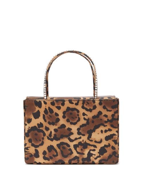 Matchesfashion.com Amina Muaddi - Amini Gilda Leopard-print Satin Box Bag - Womens - Leopard