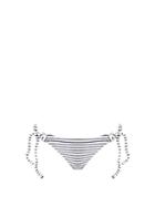 Matchesfashion.com Mara Hoffman - Terry Stripe Tie Side Bikini Briefs - Womens - Navy White