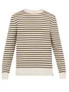 Matchesfashion.com Bottega Veneta - Breton Stripe Crew Neck Sweater - Mens - Beige Multi
